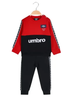 Umbro Completo tuta 2 pezzi da neonato in felpa con logo - rosso