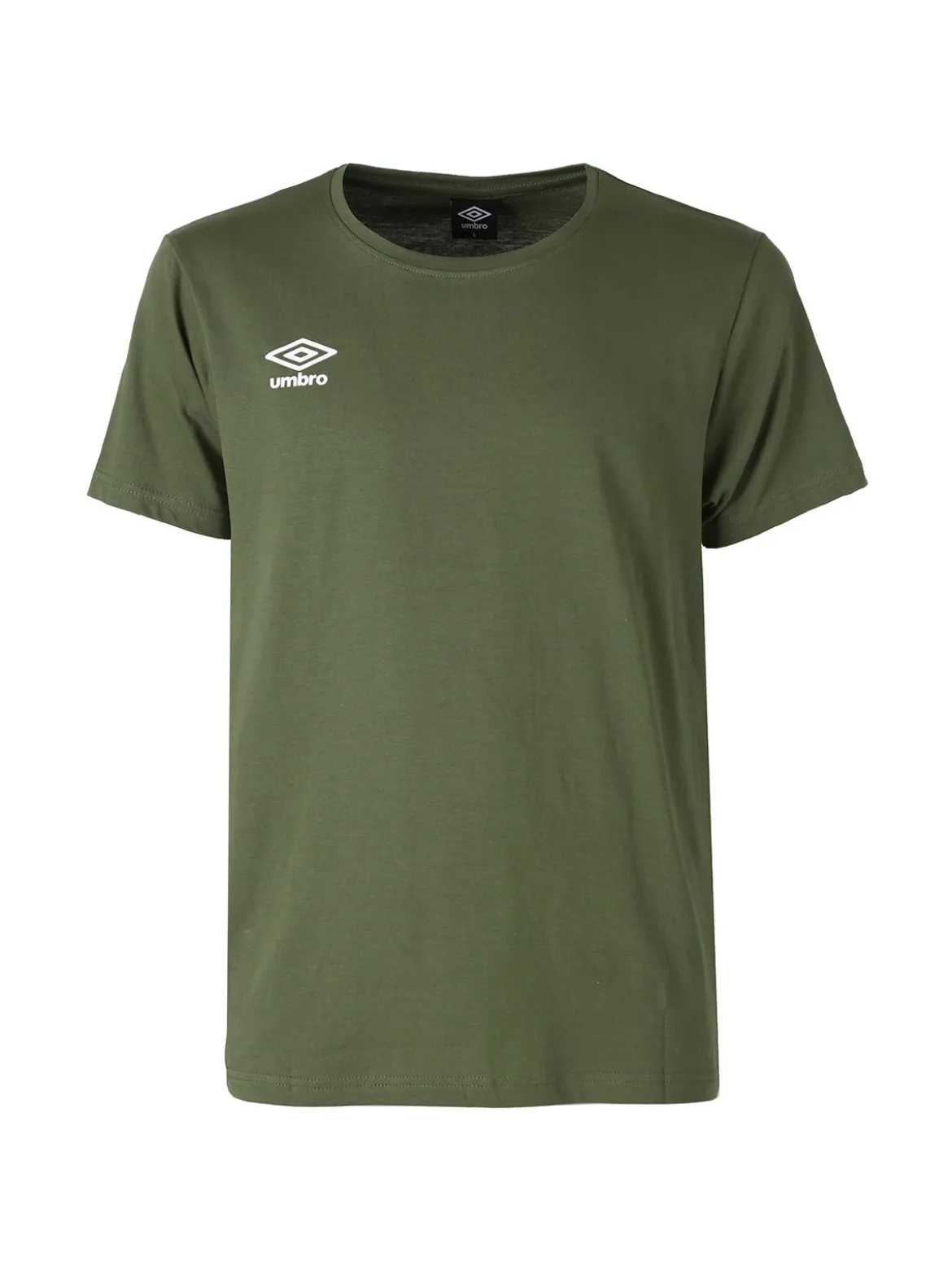 Umbro T-shirt girocollo da uomo in cotone con logo - militare