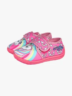 Unicorn Pantofole da bambina con strappo e luci - fucsia