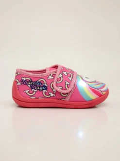 Unicorn Pantofole da bambina con strappo e luci - fucsia