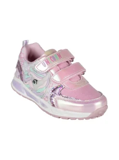 Unicorn Sneakers da bambina con luci e chiusura a strappo