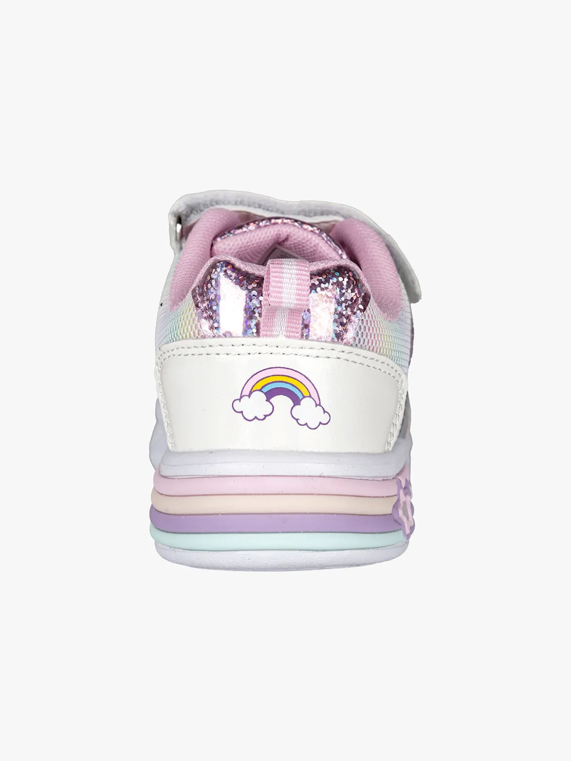 Unicorn Sneakers da bambina con luci e cinturino a strappo