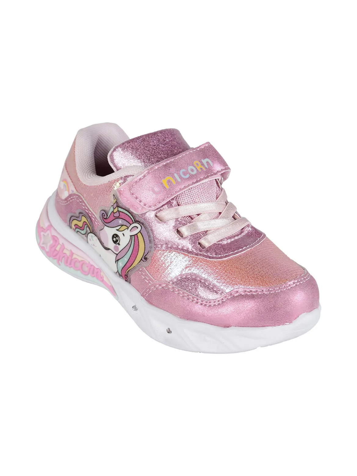 Unicorn Sneakers da bambina con strappo e luci