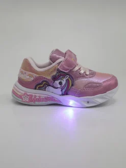 Unicorn Sneakers da bambina con strappo e luci