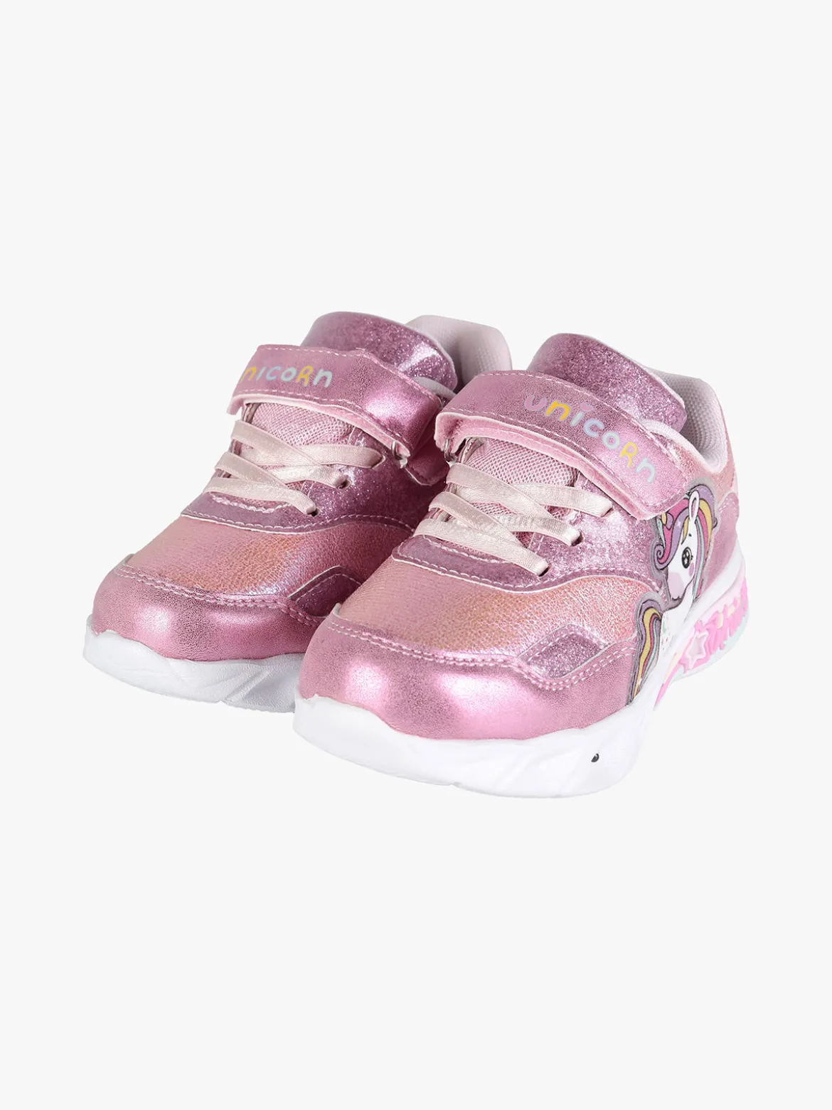 Unicorn Sneakers da bambina con strappo e luci