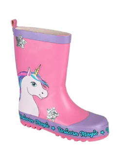 Unicorn Stivali pioggia da bambina - rosa