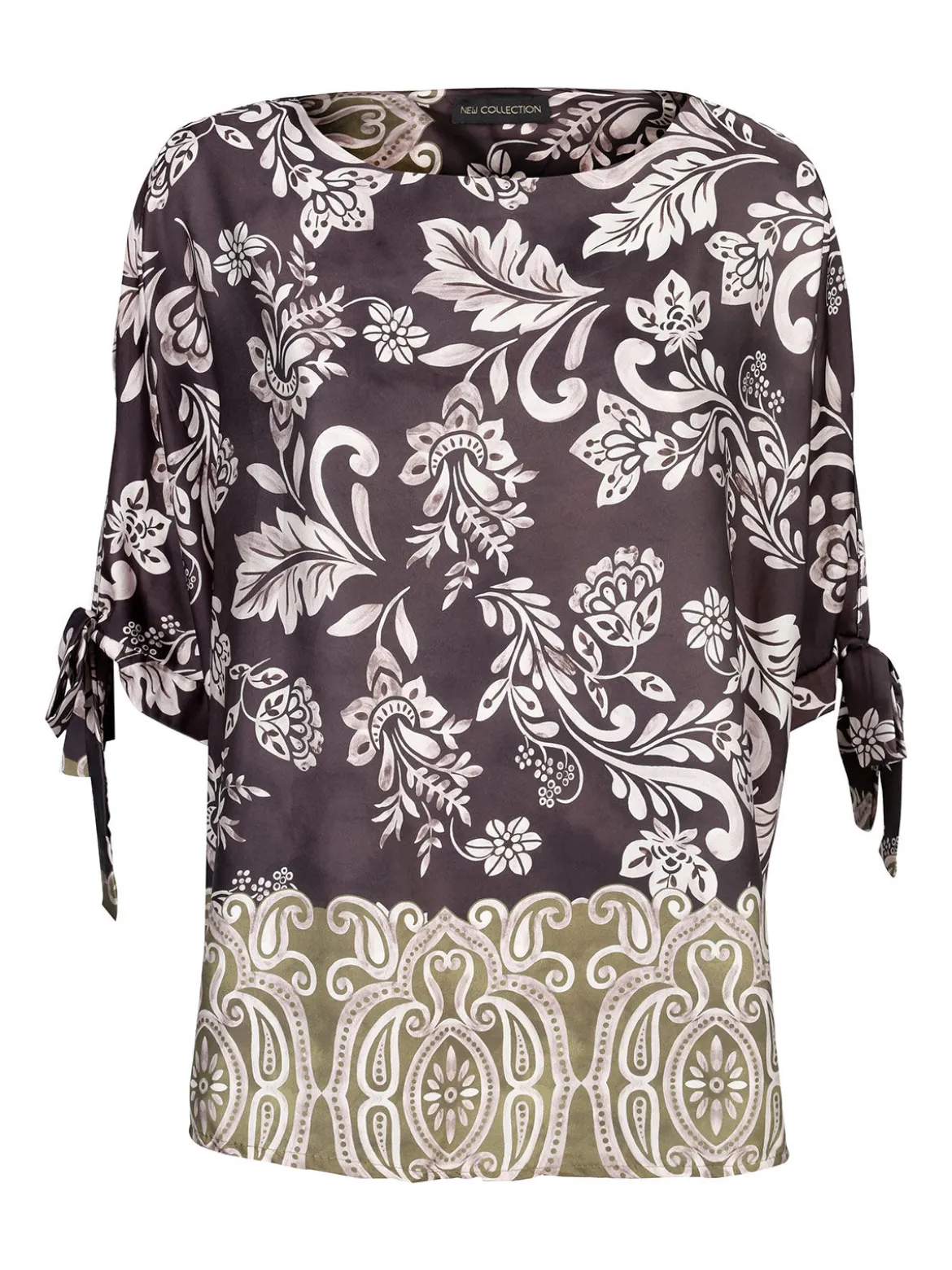 Unique Blusa donna a maniche corte a pipistrello - marrone
