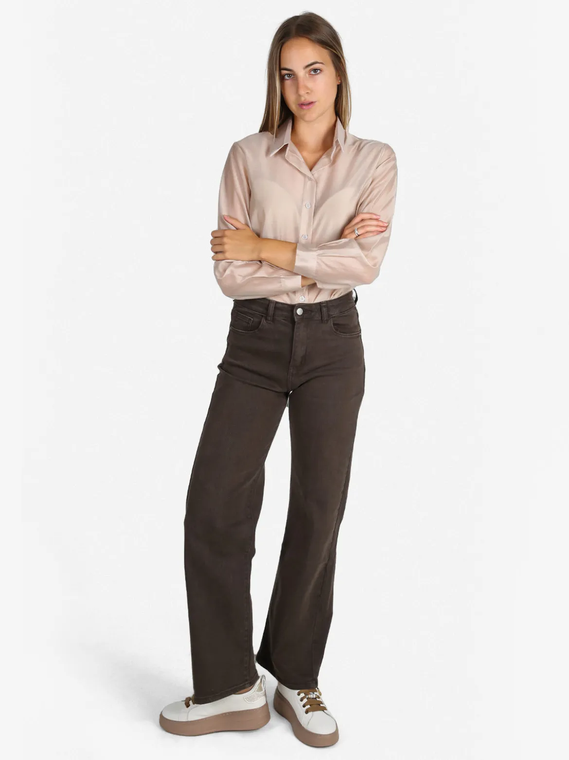 Unique Camicia donna a maniche lunghe - beige