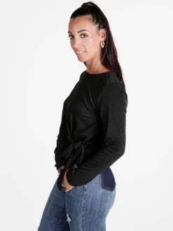 Unique Maglia donna a maniche lunghe annodata sul davanti