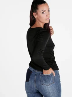 Unique Maglia donna a maniche lunghe annodata sul davanti