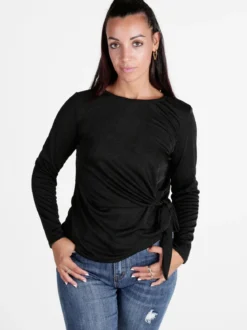 Unique Maglia donna a maniche lunghe annodata sul davanti