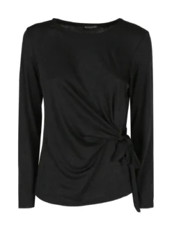 Unique Maglia donna a maniche lunghe annodata sul davanti