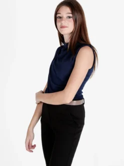 Unique Top donna drappeggiato con scollo a cascata