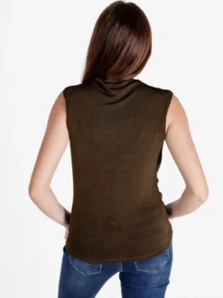 Unique Top donna drappeggiato con scollo a cascata