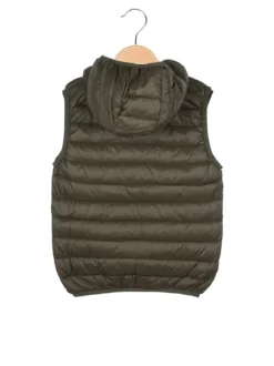 Urchin Gilet imbottito da bambino con cappuccio e zip - militare