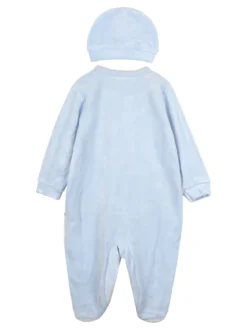 Urchin Tutina in ciniglia da neonato con accessori - azzurro