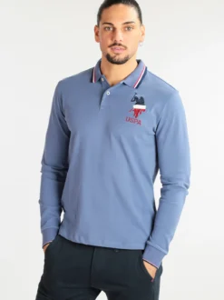 U.S. Polo Assn. Polo da uomo manica lunga in cotone