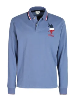 U.S. Polo Assn. Polo da uomo manica lunga in cotone