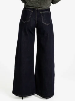 Vale Denim Jeans donna a gamba larga - nero