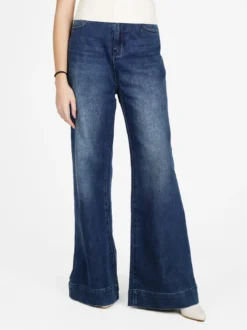 Vale Denim Jeans donna a vita alta con finale a zampa