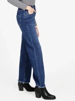 Vale Denim Jeans donna wide leg sfrangiati