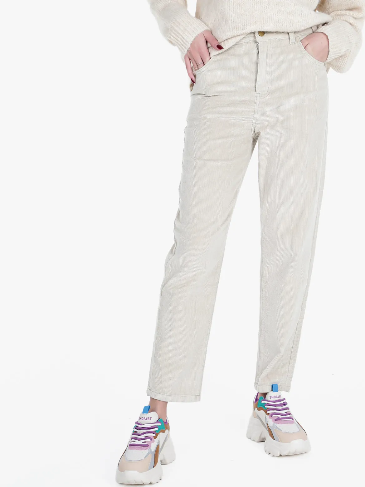 Vale Denim Pantaloni donna in velluto a coste