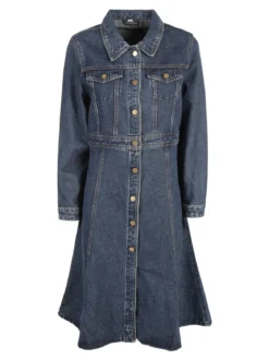 Vale Denim Vestito donna in denim a maniche lunghe