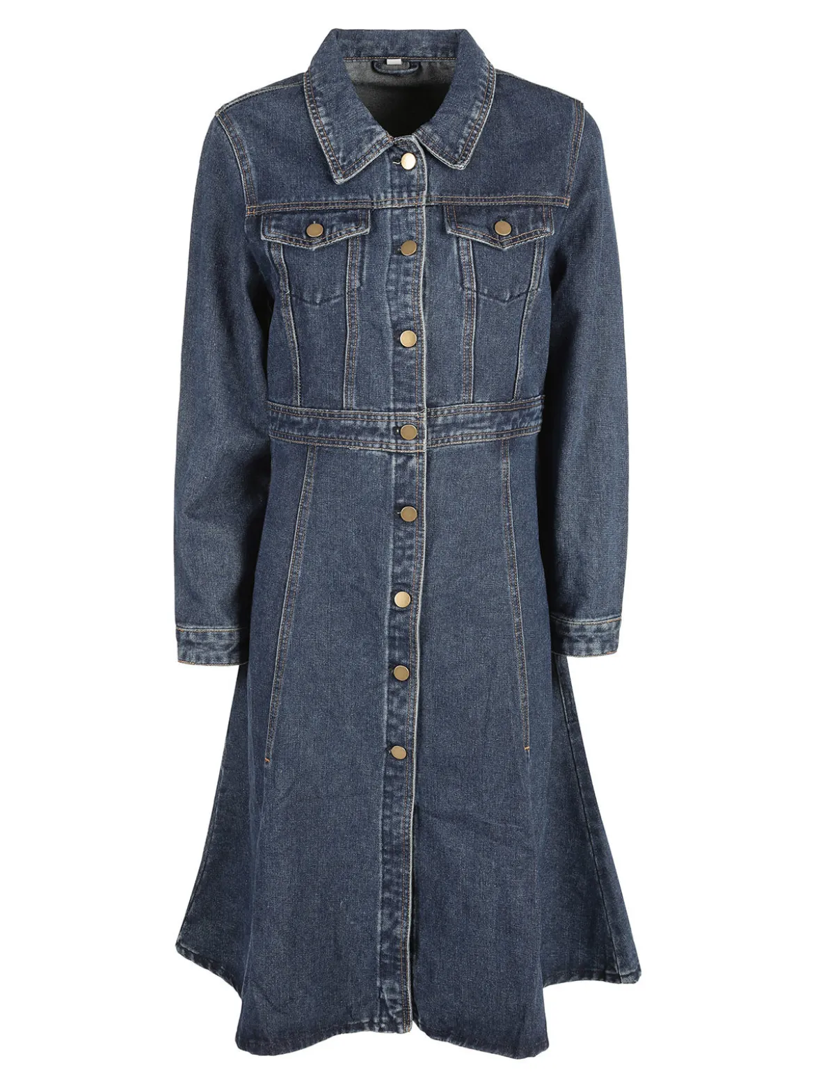 Vale Denim Vestito donna in denim a maniche lunghe