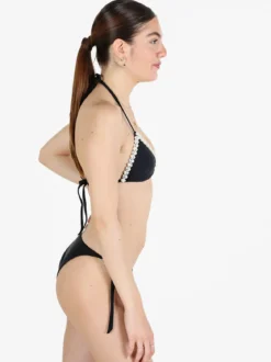 Valeria Bikini da donna a triangolo con perle e slip
