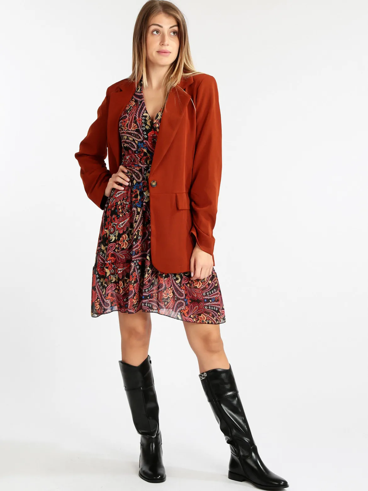 Vanita Blazer donna con maniche arricciate