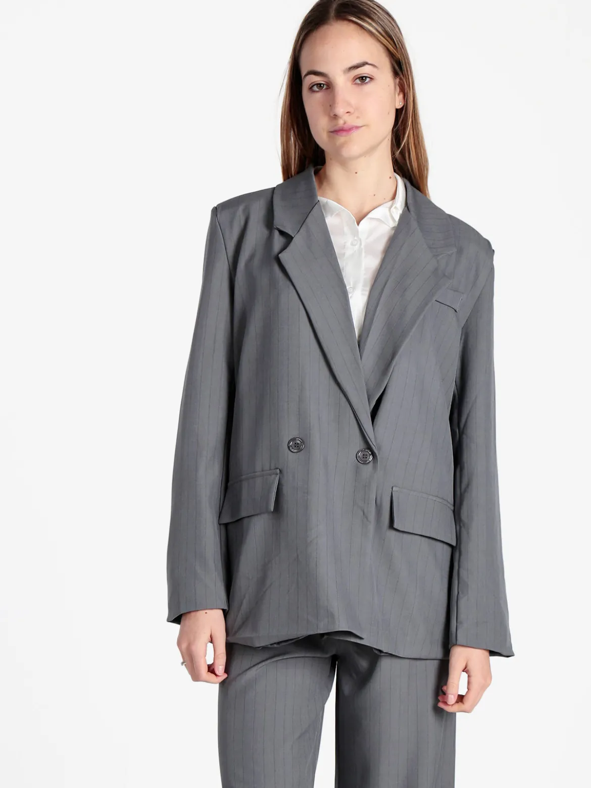 Vanita Blazer donna gessato con chiusura a doppio petto