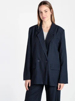 Vanita Blazer donna gessato con chiusura a doppio petto