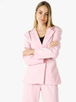 Vanita Blazer elegante da donna a doppiopetto con bottoni - rosa