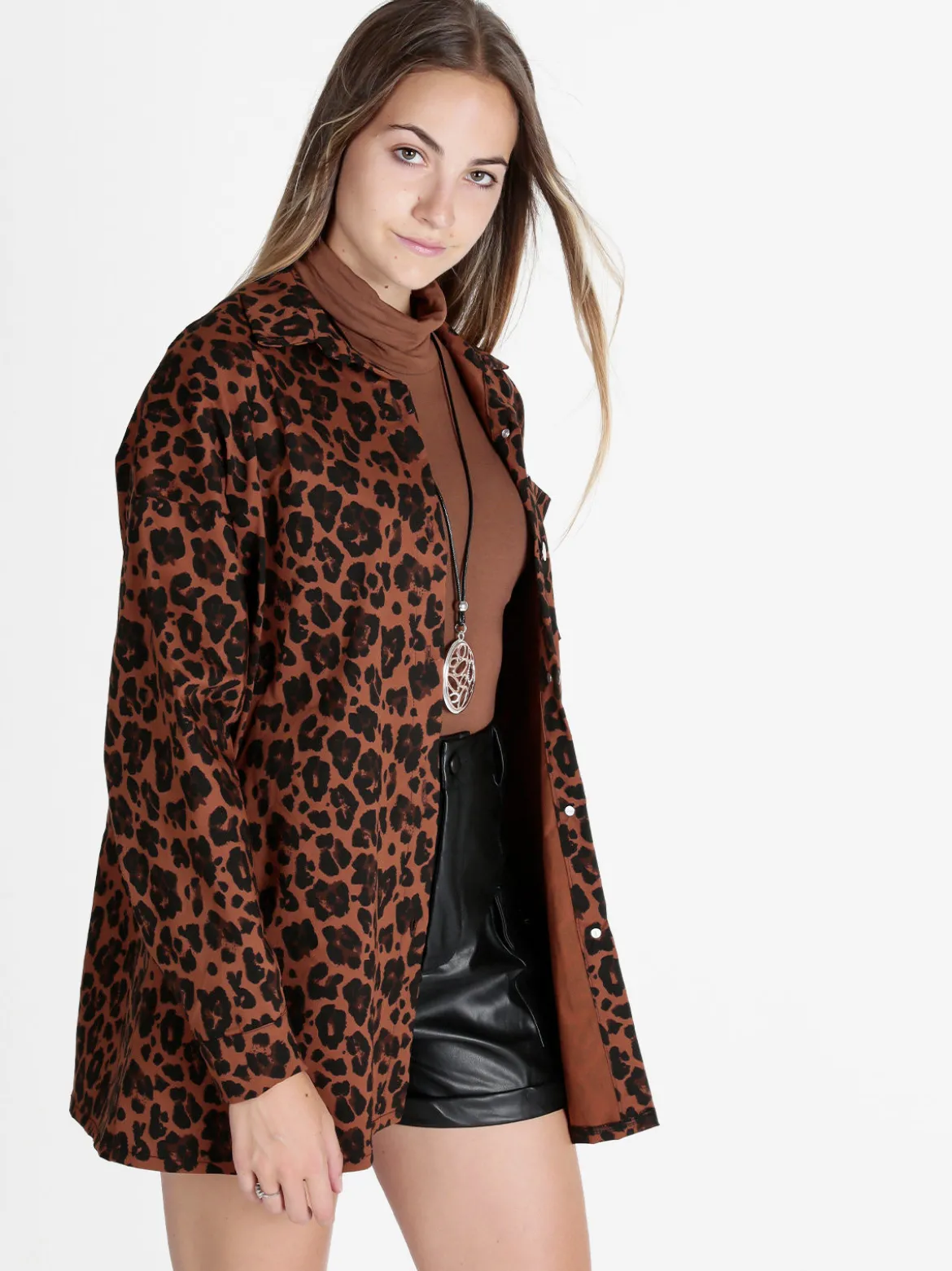 Vanita Giacca camicia lunga da donna maculata
