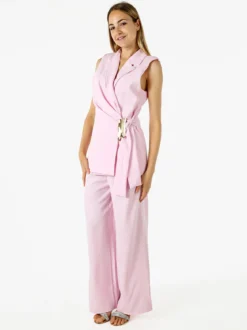 Vanita Gilet donna con dettaglio dorato - rosa