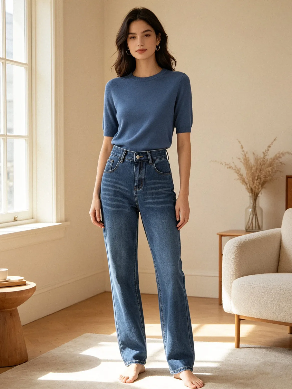 Vanita Jeans donna wide leg a vita alta - jeans