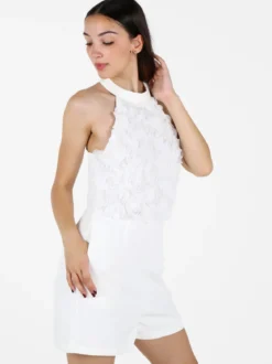 Vanita Tuta jumpsuite elegante da donna con allacciatura al collo