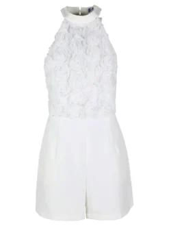 Vanita Tuta jumpsuite elegante da donna con allacciatura al collo