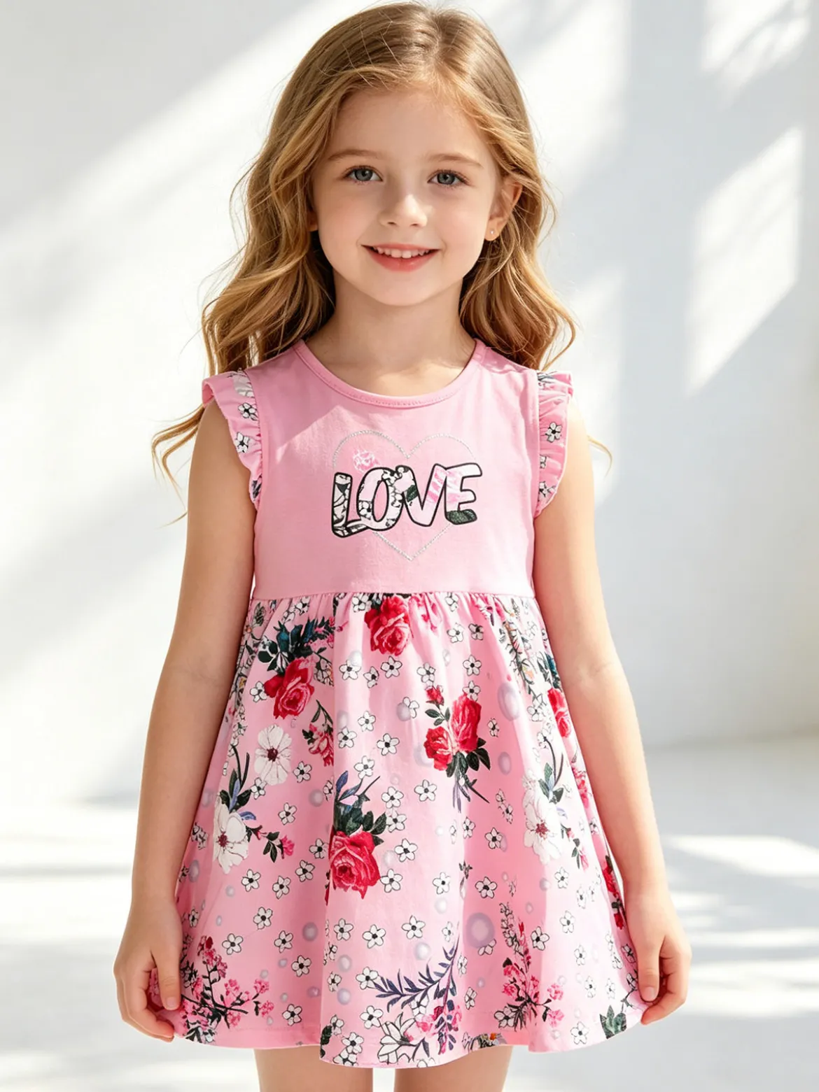 Vanity Girl'S Vestito da neonata senza maniche con stampa floreale