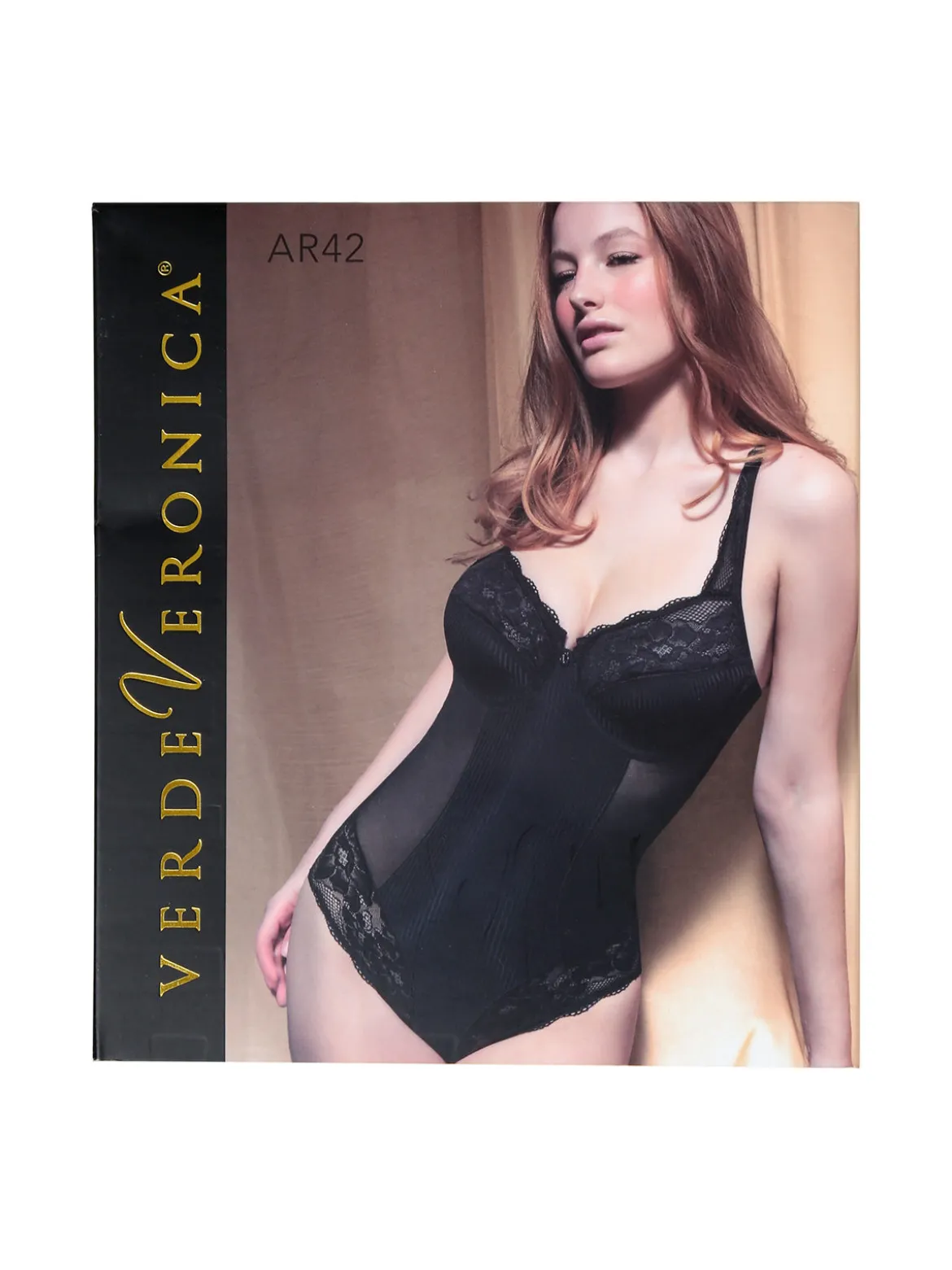 Verde Veronica AR42 Body donna con pizzo coppa C con ferretto - panna