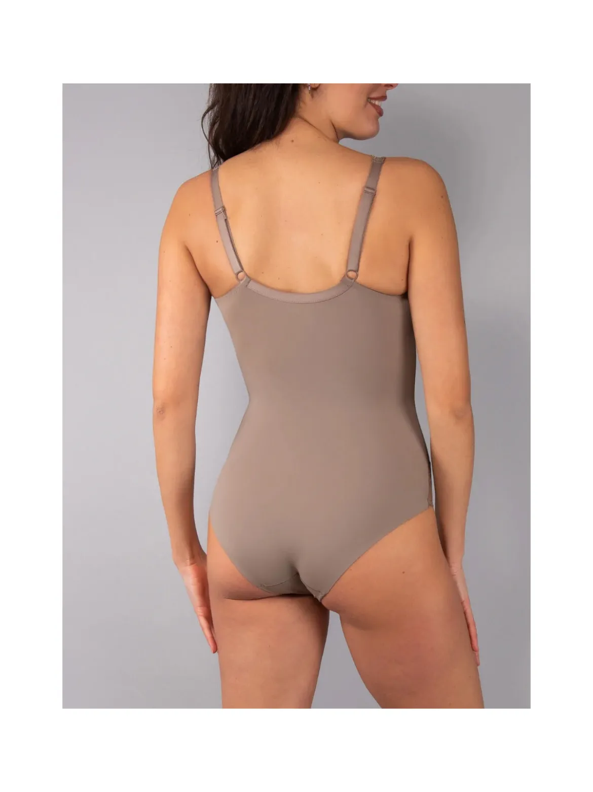 Verde Veronica AR42 Body donna con pizzo coppa D con ferretto - fango