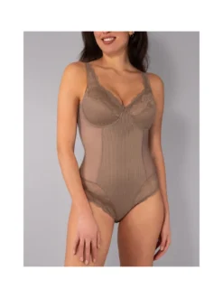 Verde Veronica AR42 Body donna con pizzo coppa D con ferretto - fango