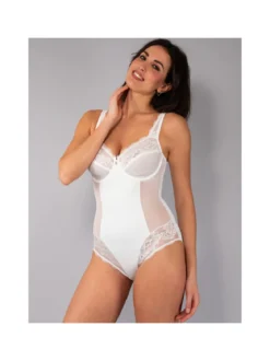 Verde Veronica AR42 Body donna con pizzo coppa D con ferretto - panna