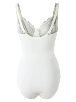 Verde Veronica AR40 Body donna con pizzo senza ferretto coppa D - panna