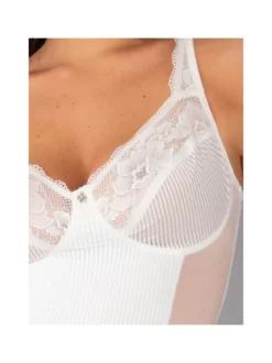 Verde Veronica AR40 Body donna con pizzo senza ferretto coppa C - panna
