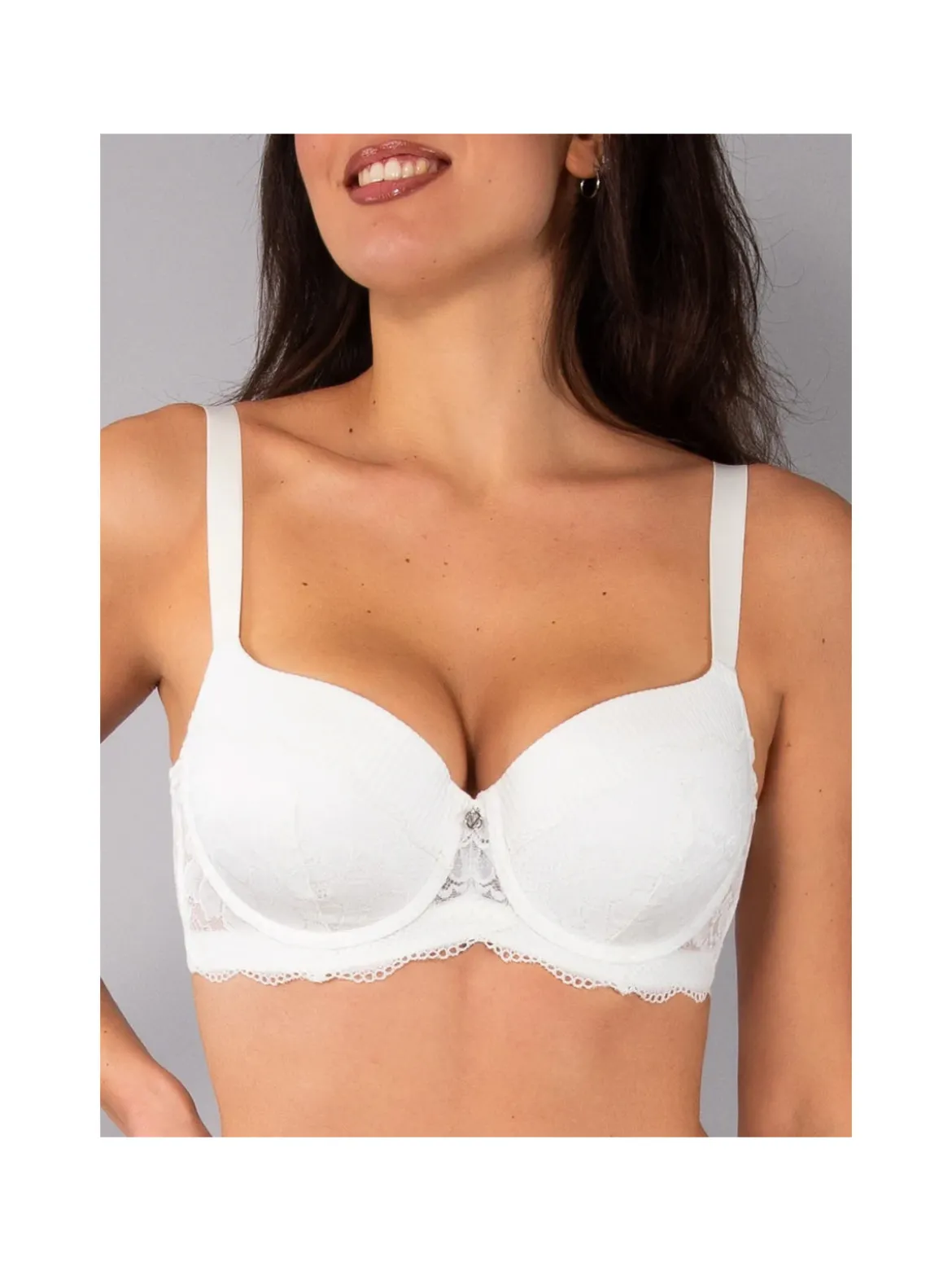 Verde Veronica AR14D Reggiseno preformato imbottito con ferretto coppa D - panna