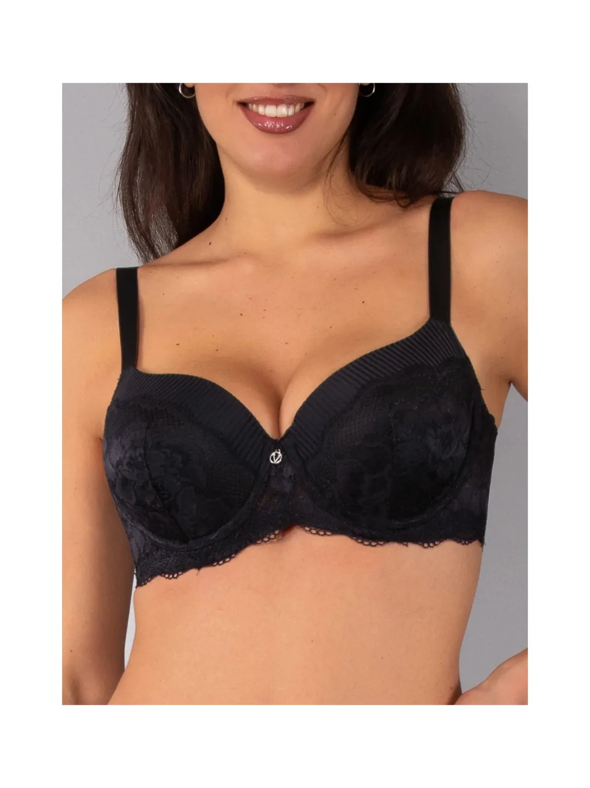 Verde Veronica AR14 Reggiseno imbottito preformato con ferretto coppa C - nero