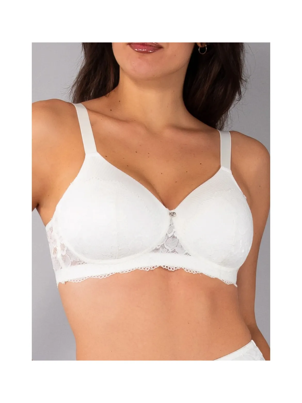 Verde Veronica AR16 Reggiseno imbottito preformato senza ferretto coppa D - panna