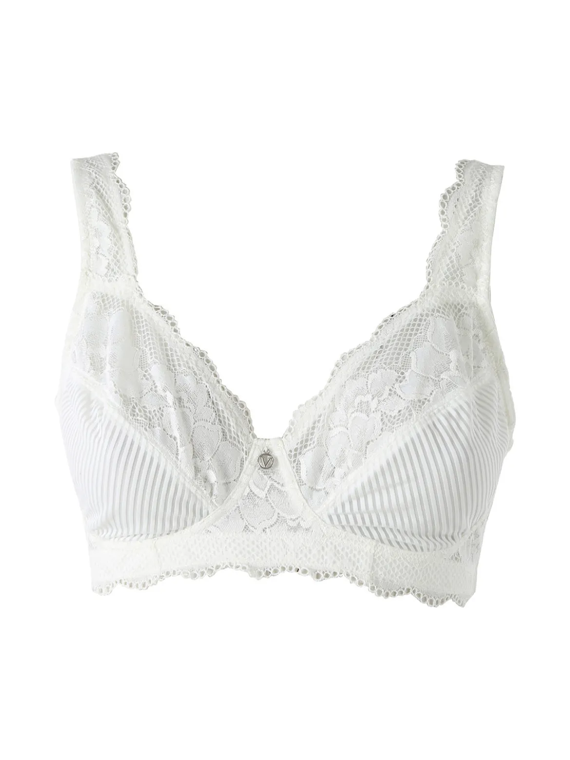 Verde Veronica AR10 Reggiseno preformato con pizzo senza ferretto coppa C - panna