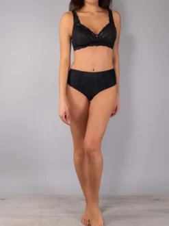 Verde Veronica AR35 Slip alto da donna con pizzo - nero